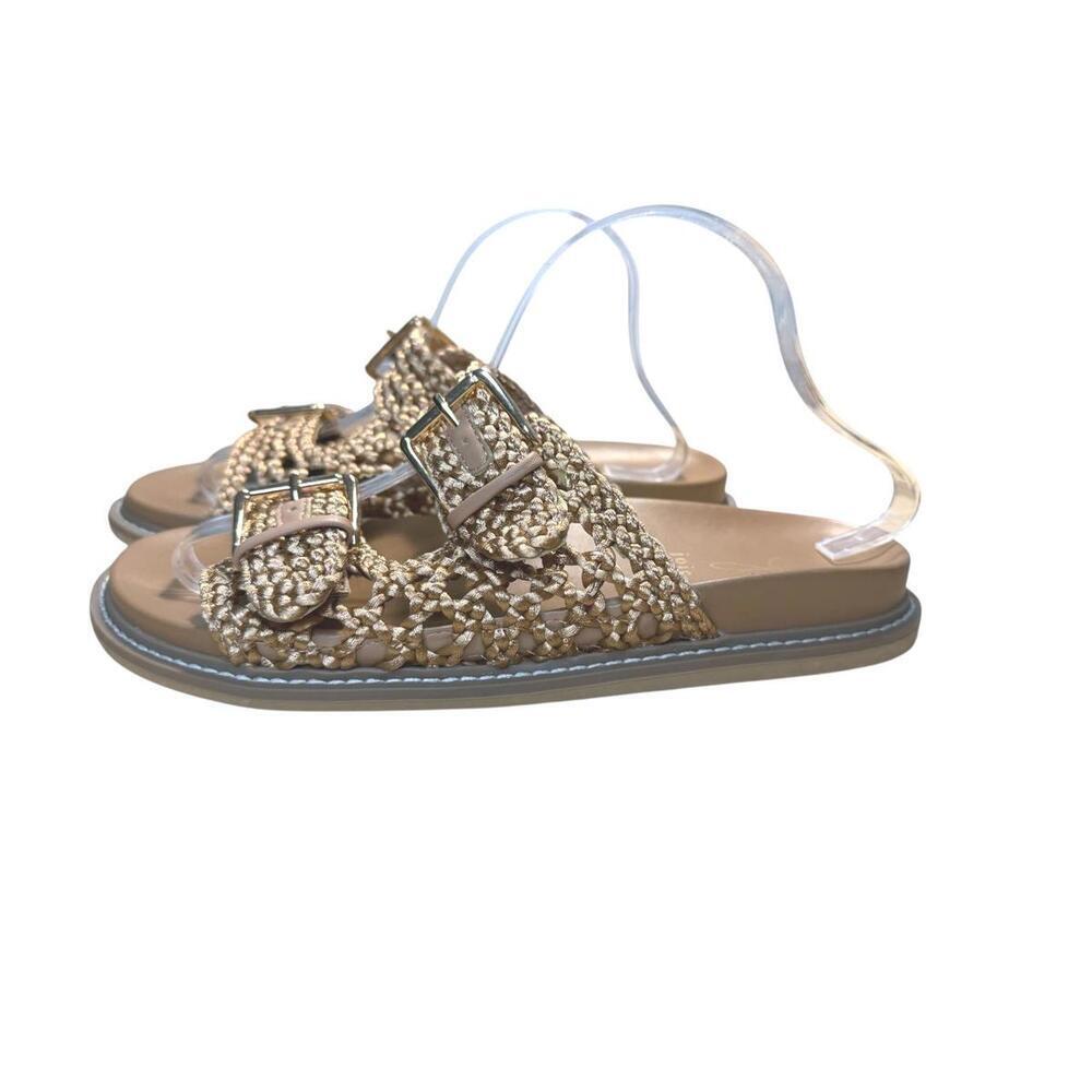 Joie Braided Sandals Women's Size 10M Tan Crochet Slip On Slide Cocktail Outdoor